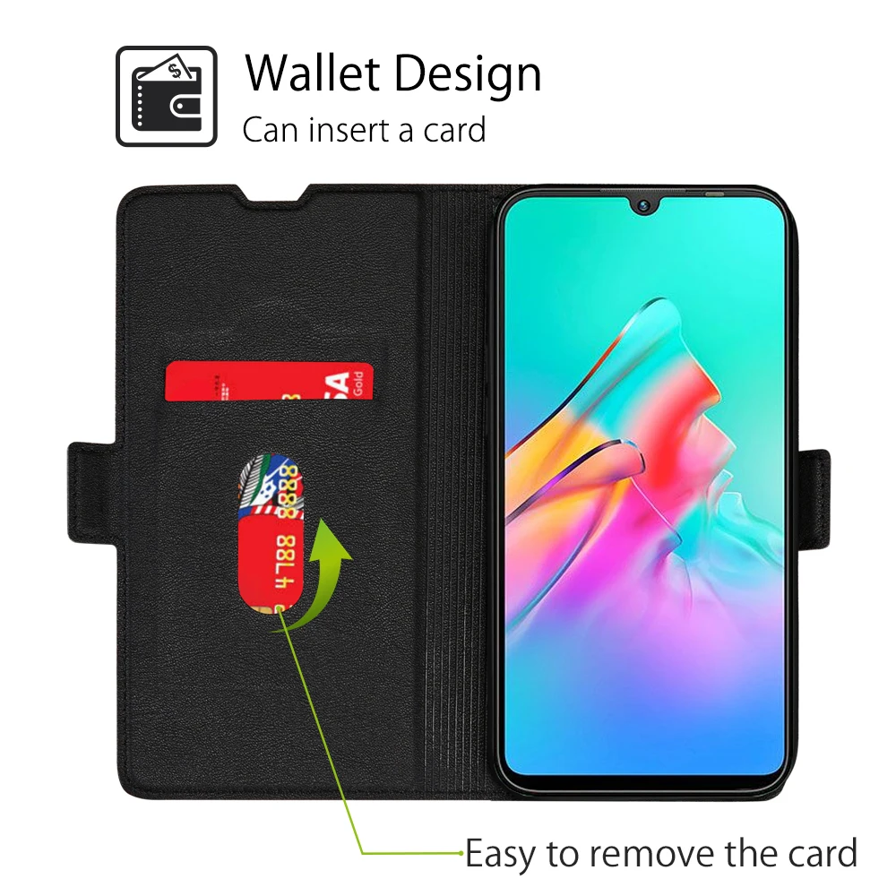 Wallet Case For Infinix Hot 7 8 9 10 Lite Smart 4 5 Leather Mobile Phone Cover for Tecno Spark 6 7 Pop 4 5 Pro Itel Vision1