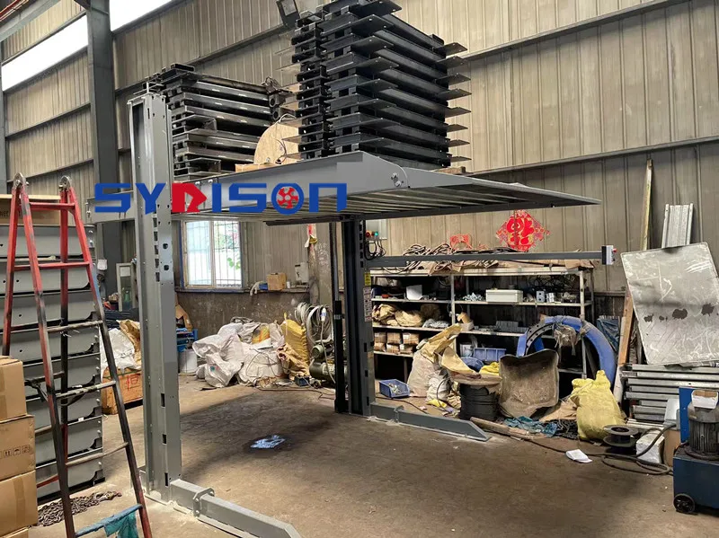 Two post car parking lift underground hydraulic double bridge for car parking lift