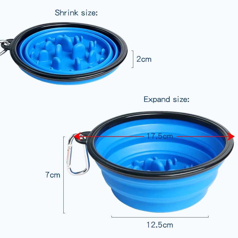 PPYOU Custom Portable Collapsible Slow Feeder Dog Bowl