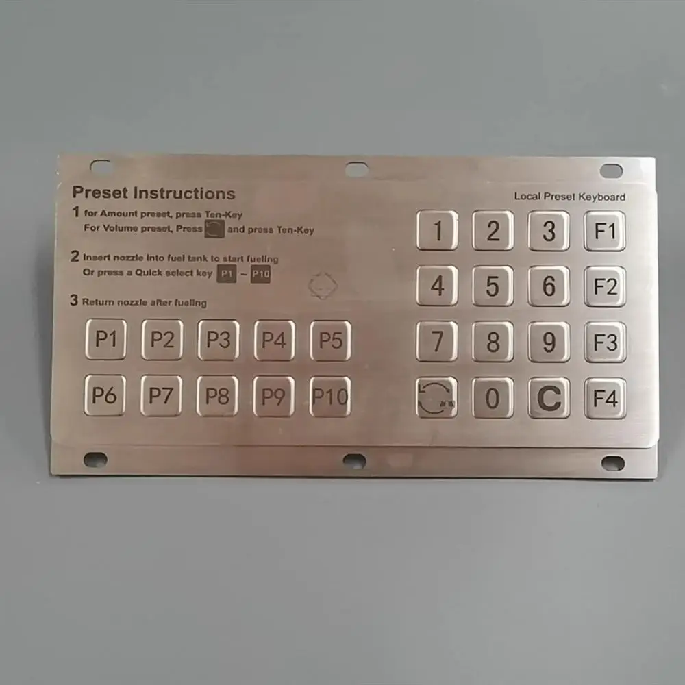 Пользовательская Панель Крепление SS материал Антивандальная Металлическая клавиатура для Топлива Диспенсер