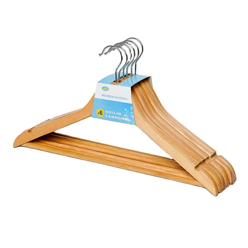 
Natural f s c High Quality Natural Wooden Hangers For Clothes 