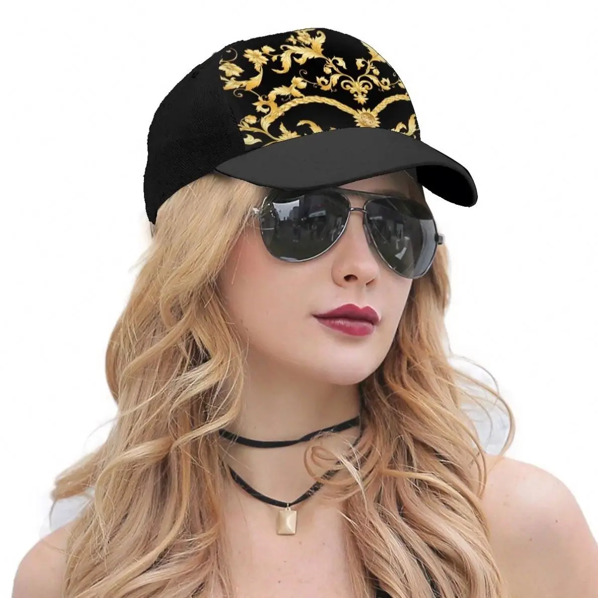 
Hot Selling Outdoor Sun Cap Baseball Sports Cap Outdoor High Quality Cap Leopard And Chain Custom Pattern 