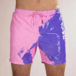 Custom Mens Swim Shorts Swimming Clothes Trunks Man  Beach Short Swim Trunk Quick Dry Color Changing Beach Wear