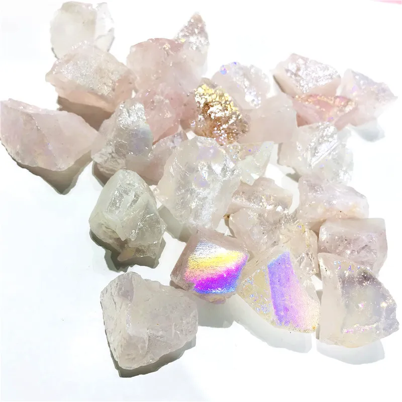 Wholesale Bulk Aura Rose Quartz Pink Crystal Raw Rough Quartz Rose Crystal Tumbled Rouhg Stones  For Healing