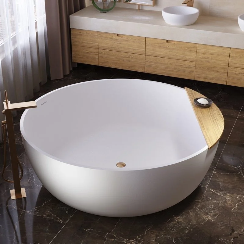 Modern Round Japanese High Acrylic Freestanding Round Tub Soaking White Deeply Small Bathtub With Seat