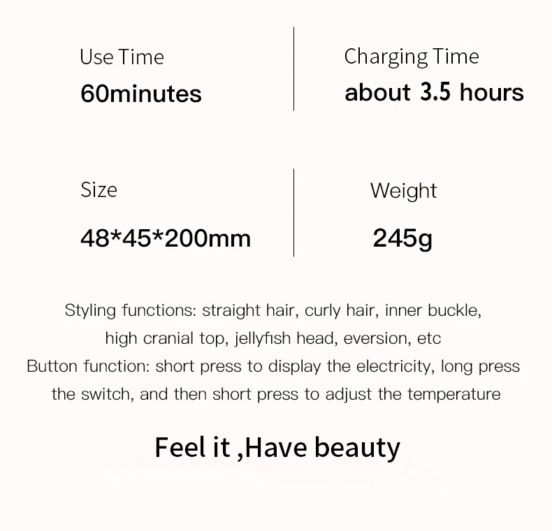 Cordless straight wireless control cordless hair straightening comb  straightener brush