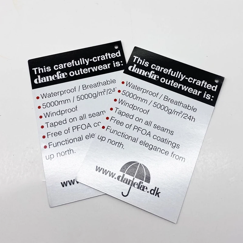 waterproof full color logo custom hang tag both side printed 300gsm recycled paper packaging hang tag for garment/ jeans