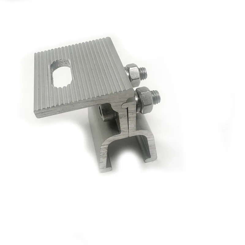 Поворотные регулируемые анодированные алюминиевые солнечные Заводские плоские кровельные зажимы Монтажная система PV кровельные зажимы производитель