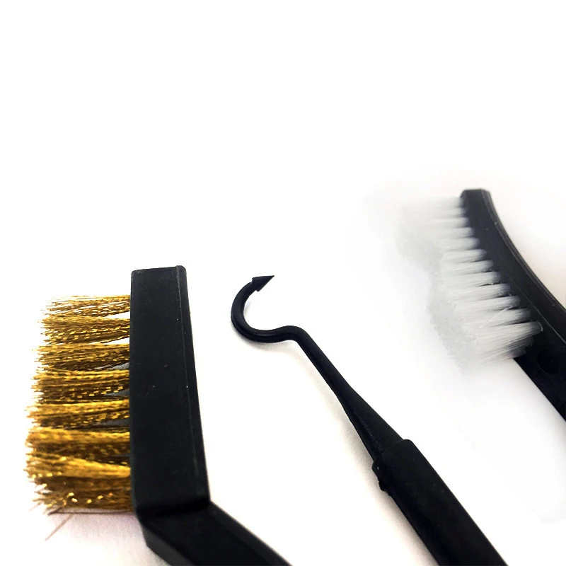 Double ended stainless steel wire brush copper wire nylon brush cleaning and rust removal special tool