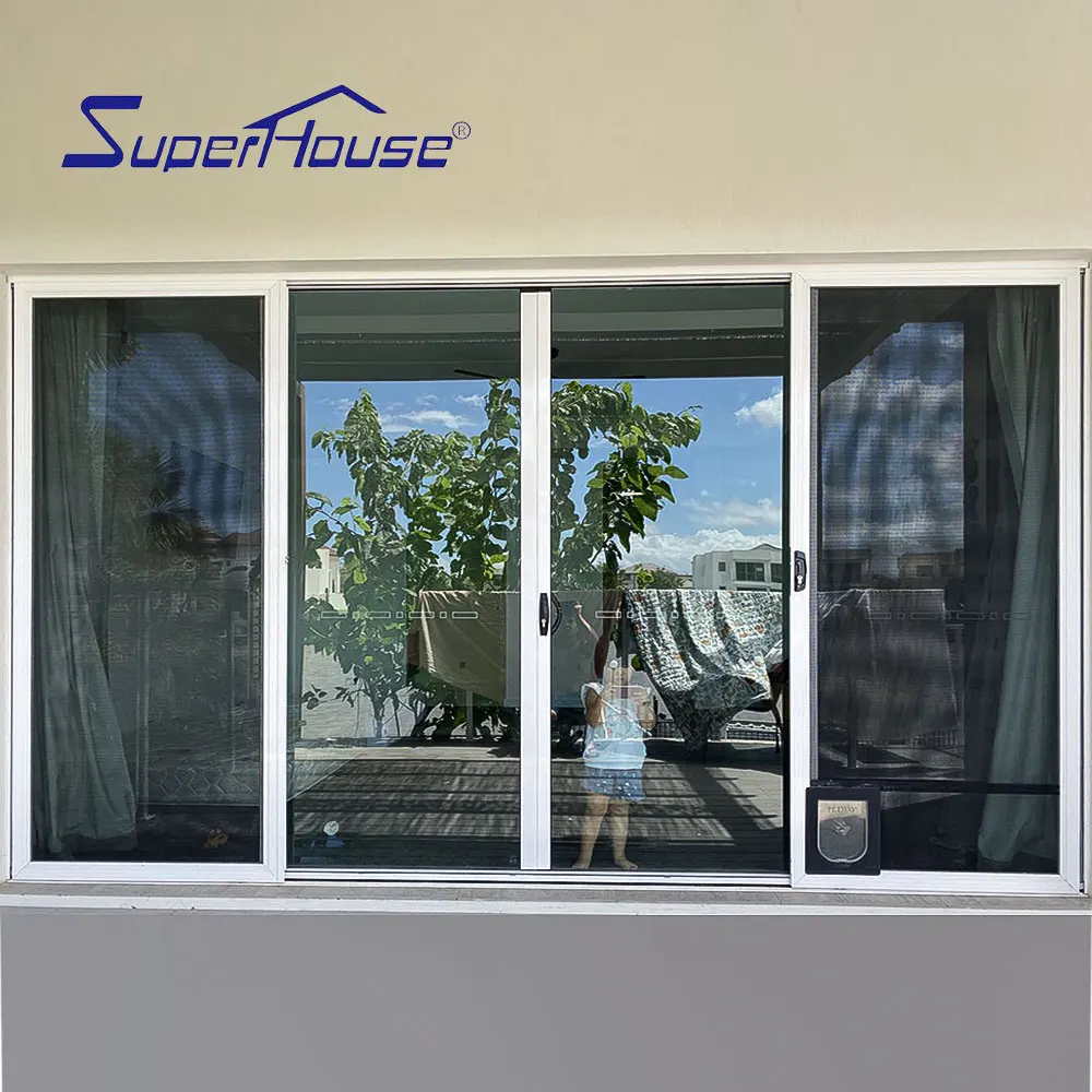 Premium Insulation hurricane proof NFRC NOA FPA AS2047 double glass aluminum stacking door with Superior protection