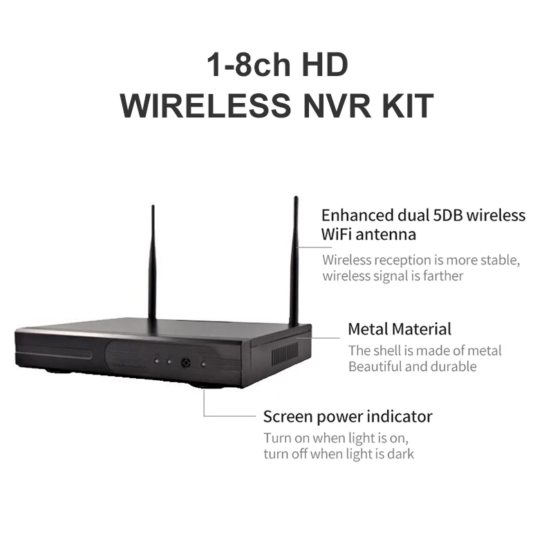 
Outdoor Wireless WIFI NVR KIT Home Survailance Security Camera System 1-8ch HD 1080P Voice Intercom 