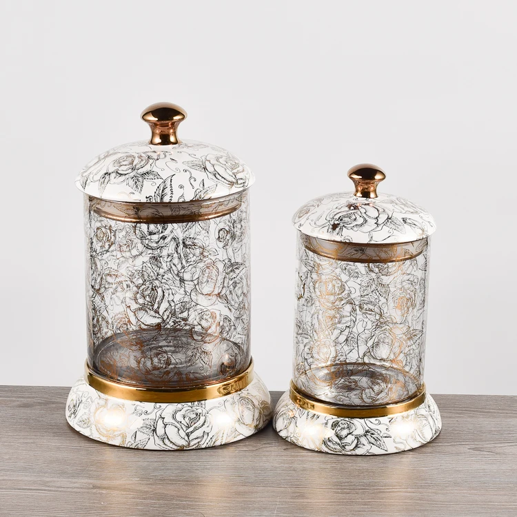 wholesale good quality royal luxury sugar coffee tea canister set for