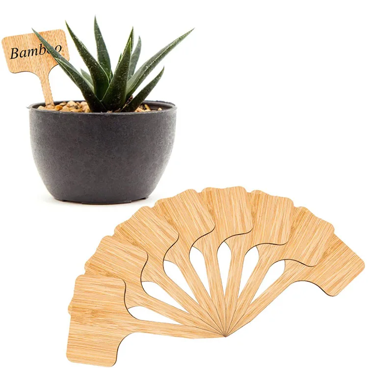 Amazon custom plant labels bamboo herb tags markers nursery pot garden decoration seedling tray bamboo plants T shaped labeling
