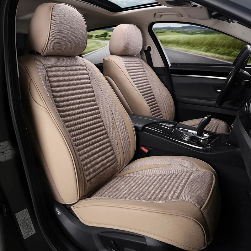 Hand made hot sale flax universal full set leather sedan car seat covers subaru forester 2019 gmc acadia elantra 2018 clio 4