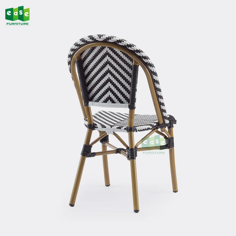 
Outdoor cafe paris bistro rattan wicker chairs bamboo look (E3007) 