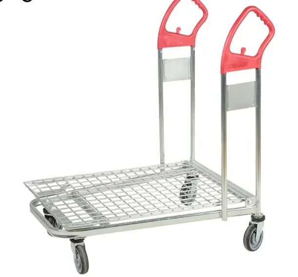 Jiahong China Factory Warehouse Truck Trolley Storage Carry Trolley Heavy Duty Platform Storage Shopping  Industrial Trolley