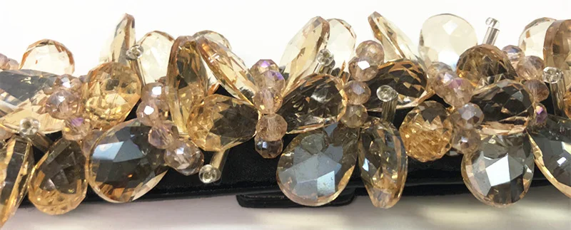 Fashion Sparkly Rhinestone Belt Luxury Waistband Elastic Belts For Woman Black Stretch Waist Belt