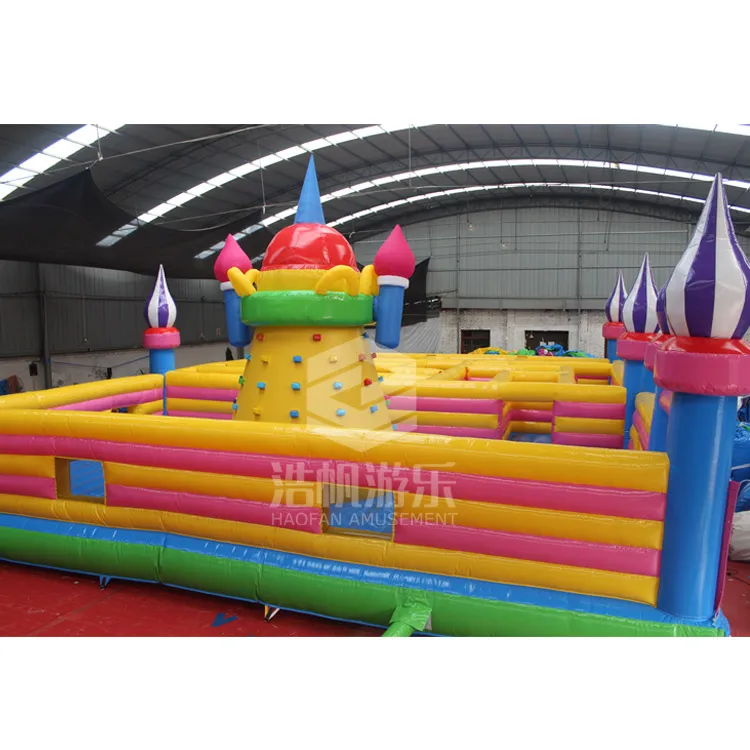 Outdoor Rental Funny Climbing Wall Sports Game Labyrinth Inflatable Maze For Kids