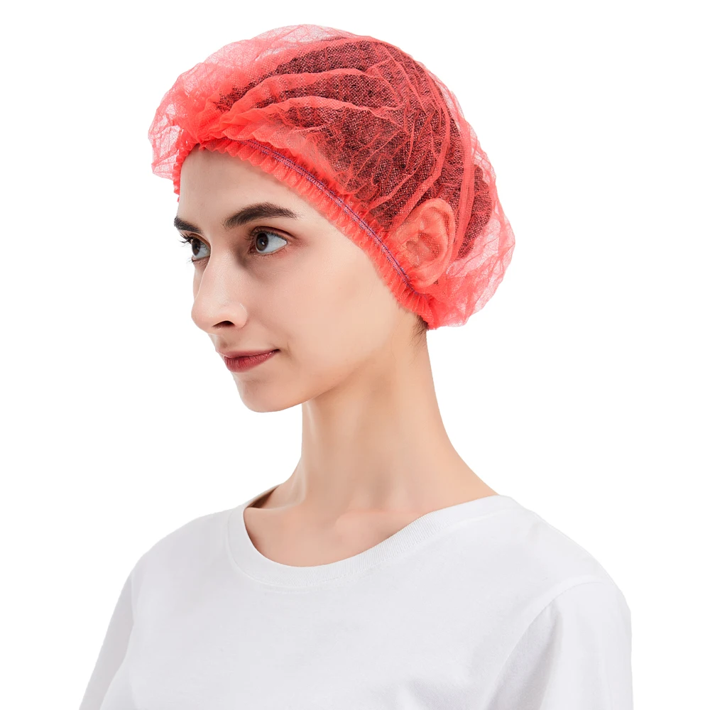 OEM Non-woven Disposable Dust Strip Cap Round Head cover / Hair Net Mob Caps
