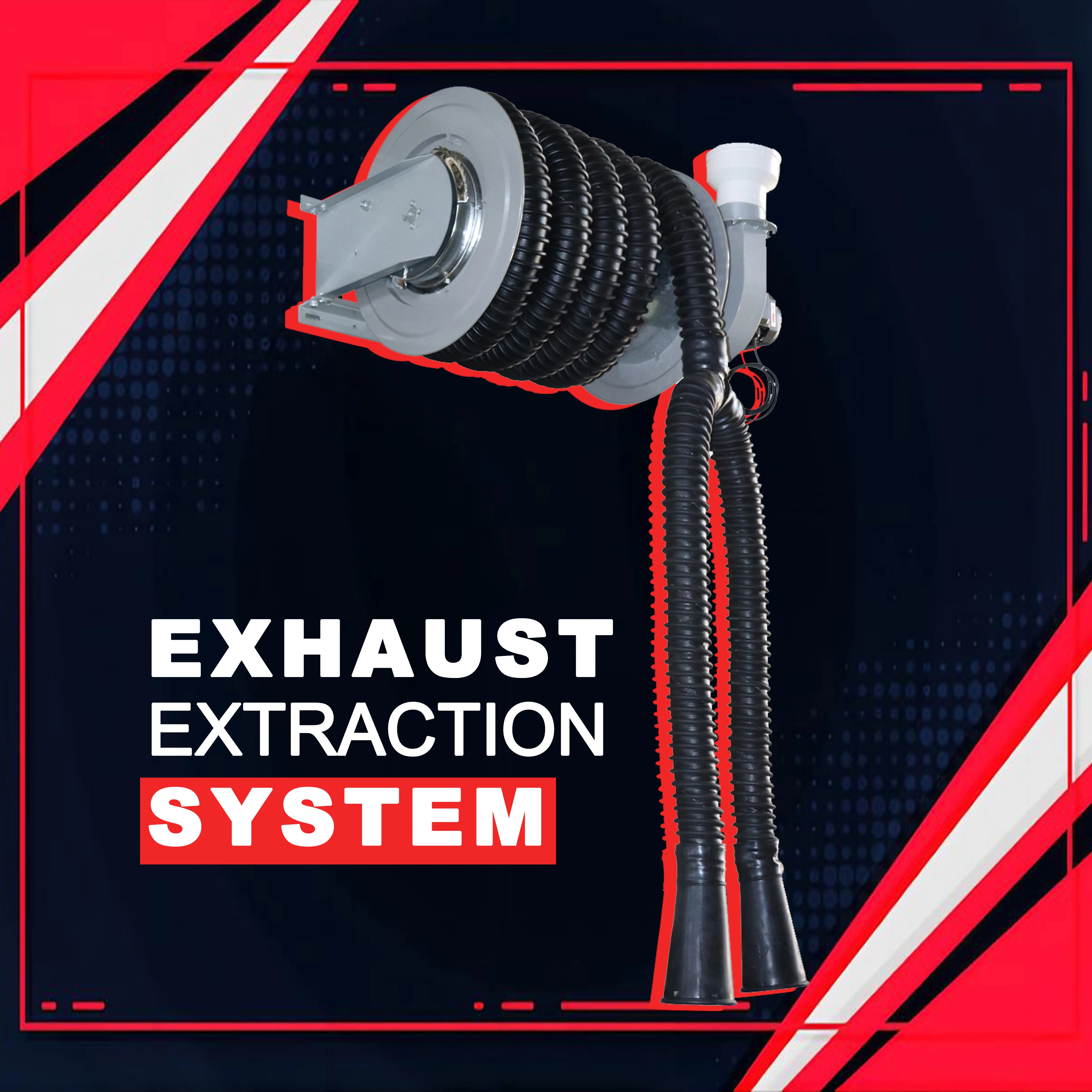 Double Tailpipe Mounted Blower for Car Repair Smoke Fume Suction Reel Vehicle Equipment