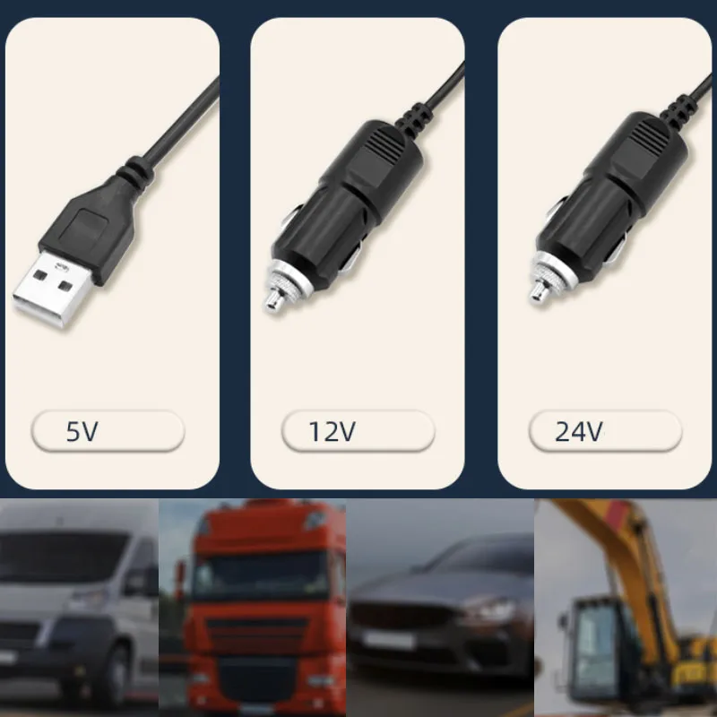 2024 Новый Лидер продаж регулируемый вращающийся на 360 градусов USB DC12V/24V вентилятор воздушного охлаждения автомобиля