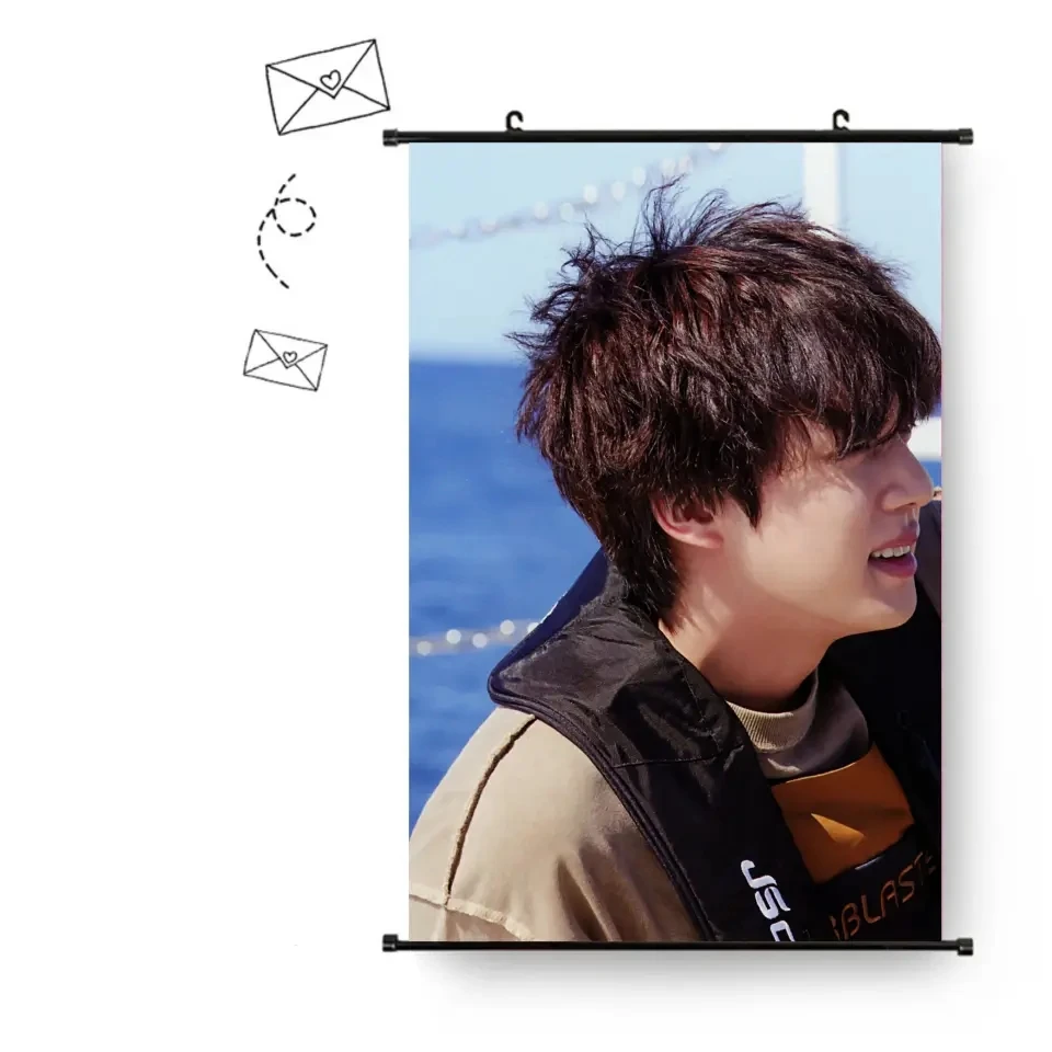 Wholesale KPOP Bangtan Boys Jin Sea of Island  Photo Tapestry Fabric Poster Hanging Pictures