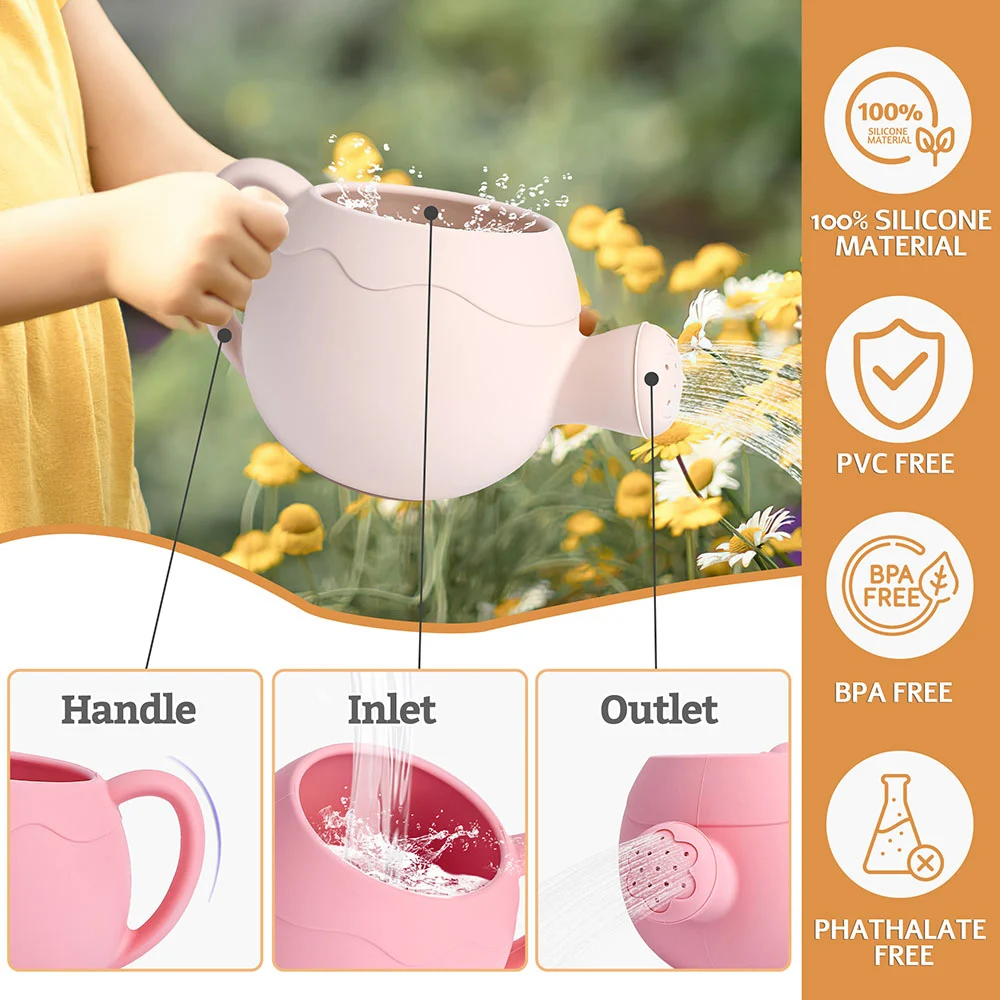 TYRY.HU Silicone Beach Pot Baby Toy Outdoor Portable Sand Watering Can BPA Free Watering Can Summer Beach Toys