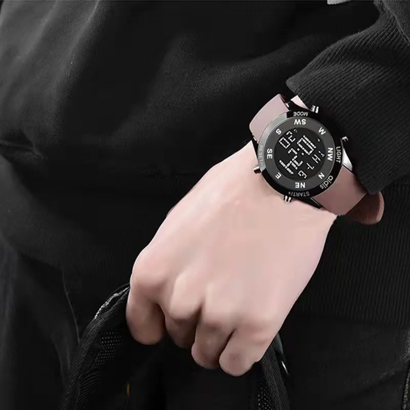 addiees-MY1466  Luminous Multi-FunctionWatch Outdoor Mountaineering WhistleFlint Waterproof Digital Sports Watch For Men