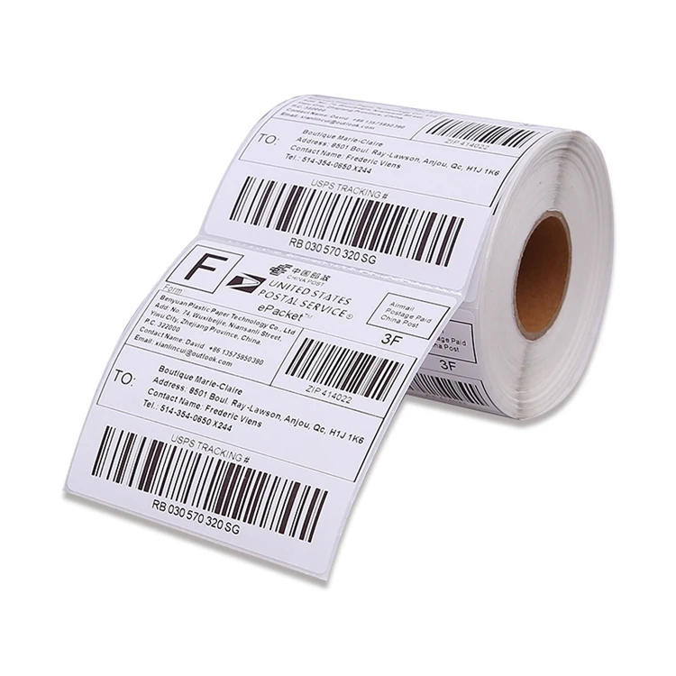 4x6 Thermal Packaging Shipping Labels Waterproof Sticker Paper Self Adhesive Custom Printed Logistics Direct Thermal Label