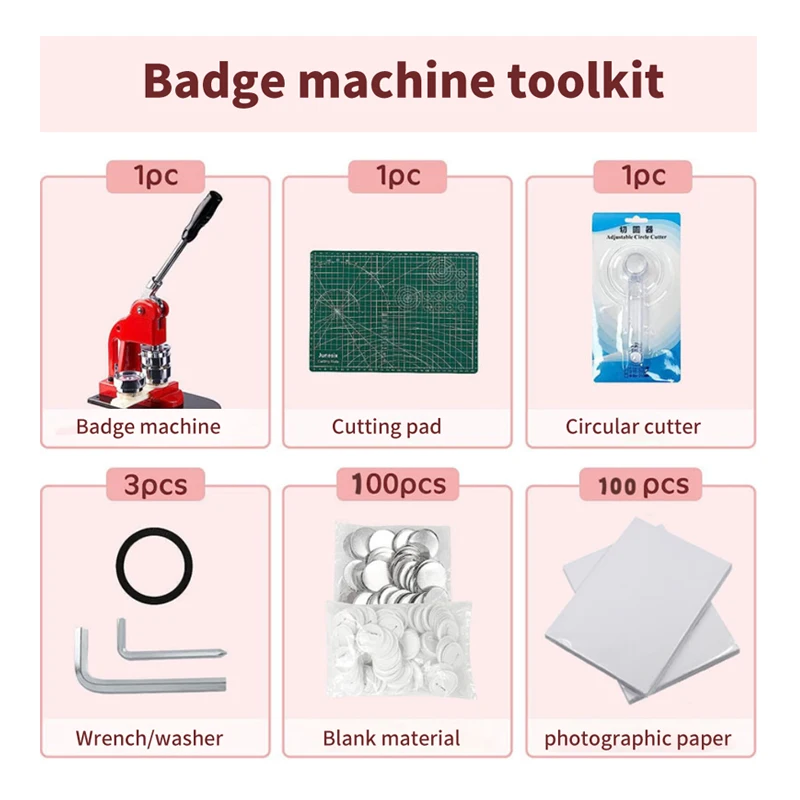 58mm button maker badge machine set   button badge making machine