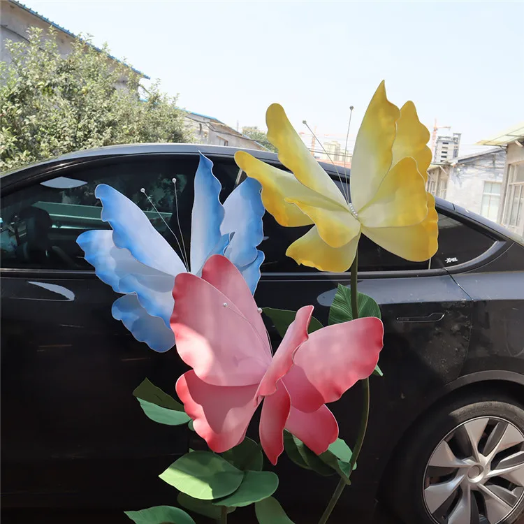 Hot-Sale Wholesale New Design Handmade Giant Butterfly  Artificial Flowers Display for Wedding Party Home Garden Shoot Decor