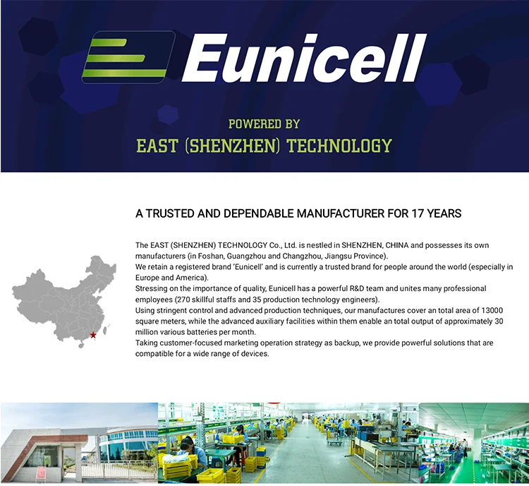 6F22 9V Battery 006P Eunicell Brand Primary Dry Cell for Toys, Remote Control