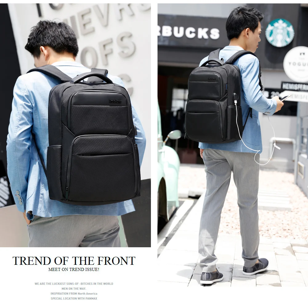 Arctic Hunter Men Backpack 17 inch External USB charge Laptop Backpack Multi-function Waterproof Large Capacity Rucksack