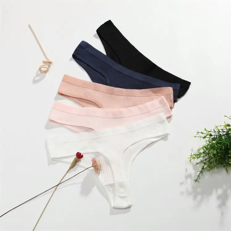 Factory Directly 8 Colors High Quality Cotton Soft G String Bikini Thong Ladies Sexy Panties