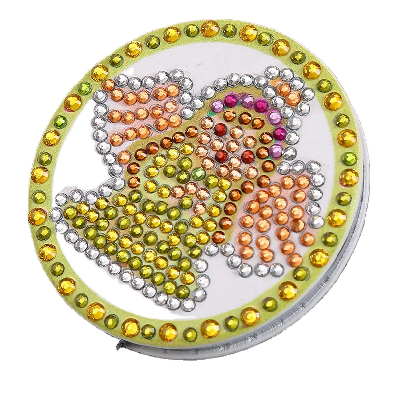 
5D DIY Special Shaped Diamond Painting Makeup Mirror Diamond Embroidery Cross Stitch Foldable Compact Women Mini Makeup Mirrors 