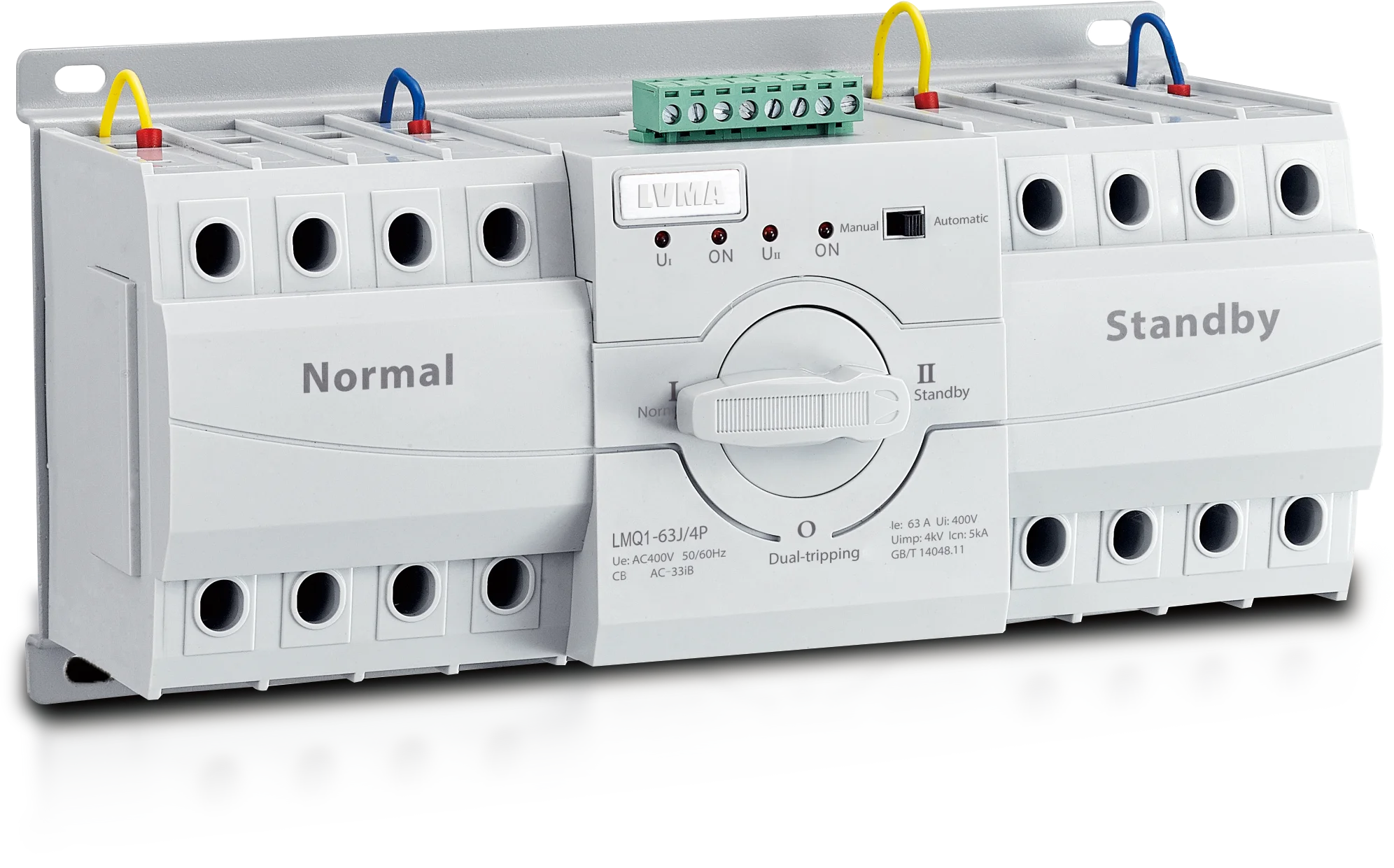 LMQ1-63M1 63A 4P AC 500V CB Class Intelligent Type Indication Auto Changeover Switch Automatic Transfer Switch Dual Power
