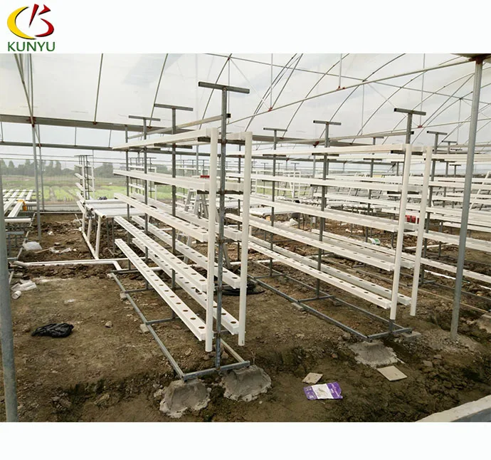 High quality Vertical Farm 100*50mm Pvc Nft hydroponic system for greenhouse seeding cultivation with pump