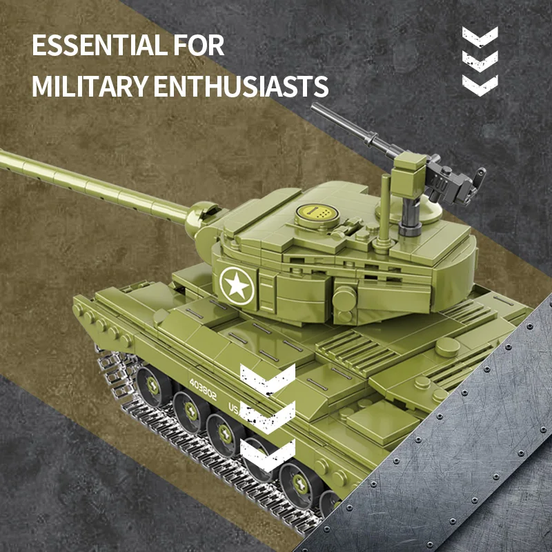 CAYI Новое поступление Военная серия игрушки M26 тяжелый мини-танк строительные блоки Военный танк WW2 конструктор танка
