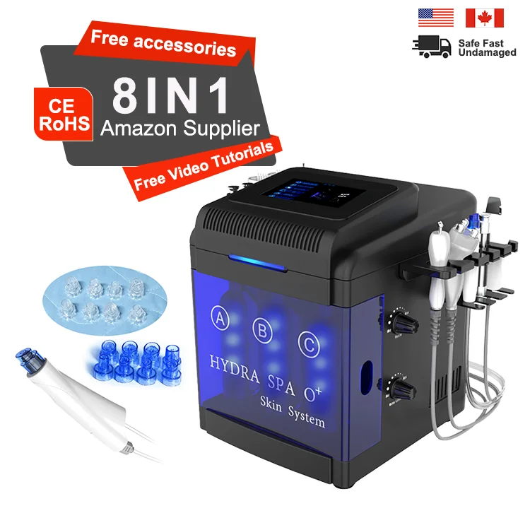 8 in 1  hydrodermabrasion hydradermabrasion oxygen rejuvenation dermabrasion hydro firm facial machine hydra peel facial machine