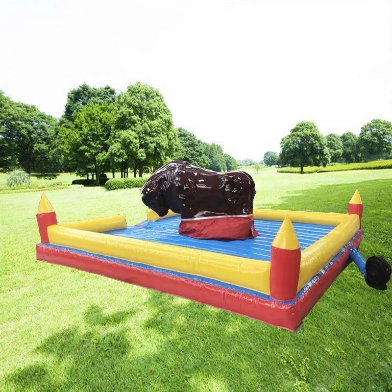 High Quality Customized Amusement Park Ride Inflatable Bullfighting Machine with Rodeo Bull and Inflatable Mattress