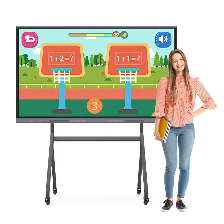 85 Inch 4K OPS Win10 Android Dual OS System Interactive Whiteboard LDZ Touch Screen Monitor Interactive Flat Panel For Classroom