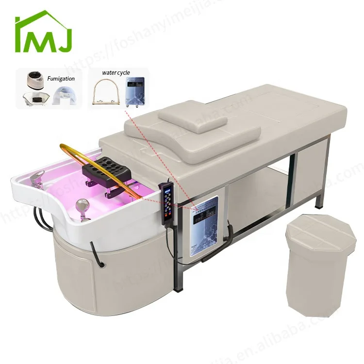 Beauty Salon hair washing Reclining thai massage table head spa shampoo bed