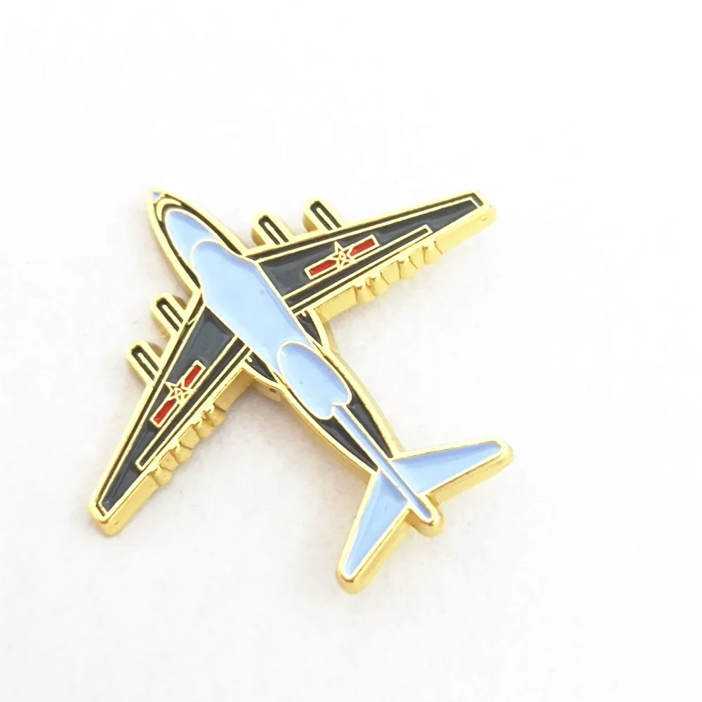 custom soft enamel gold plane pin badge,custom lapel pins for suit men, custom hard enamel airplane pin