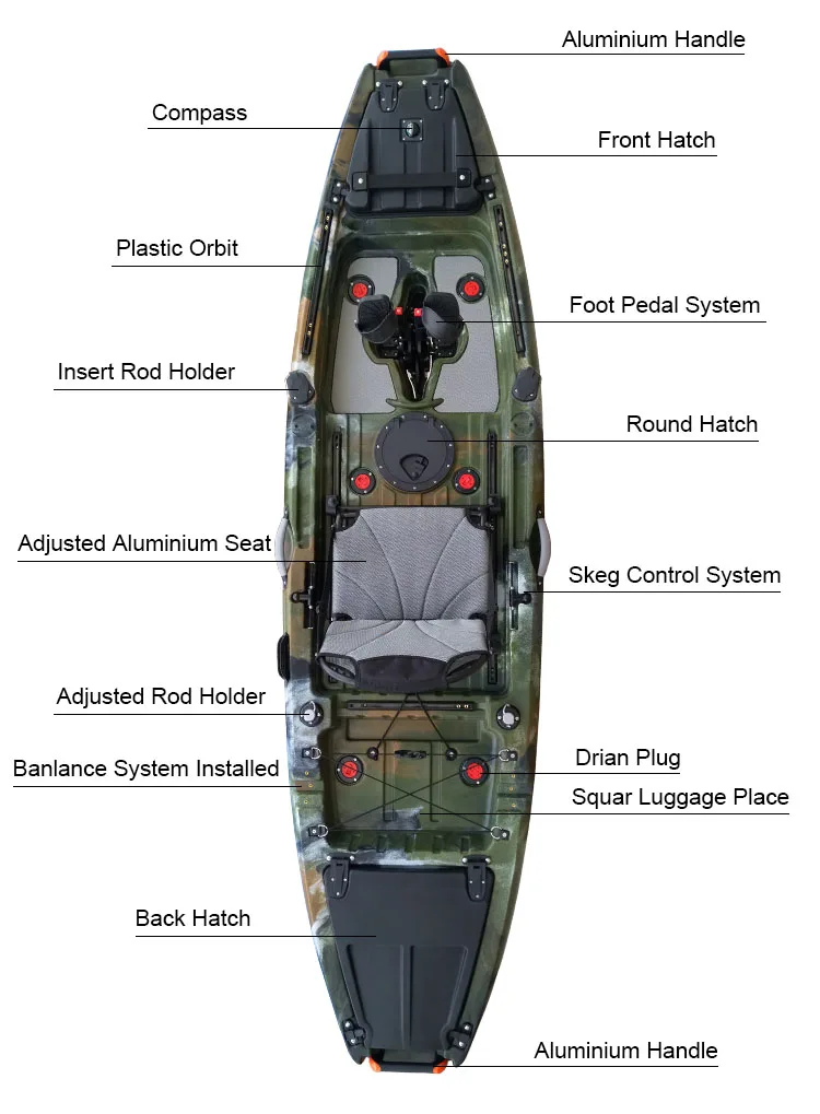 Newly developed 10ft hybrid sea pedal drive fishing kayak promotion for adult