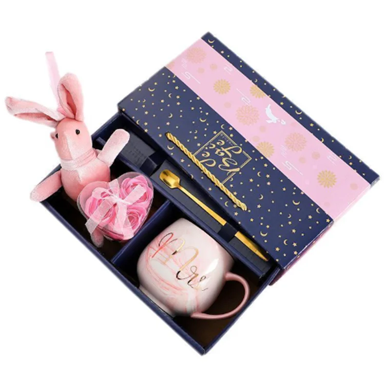 Mug business gift box Ceramic coffee cup with colorful gift box Business premium gift creative souvenir Simple