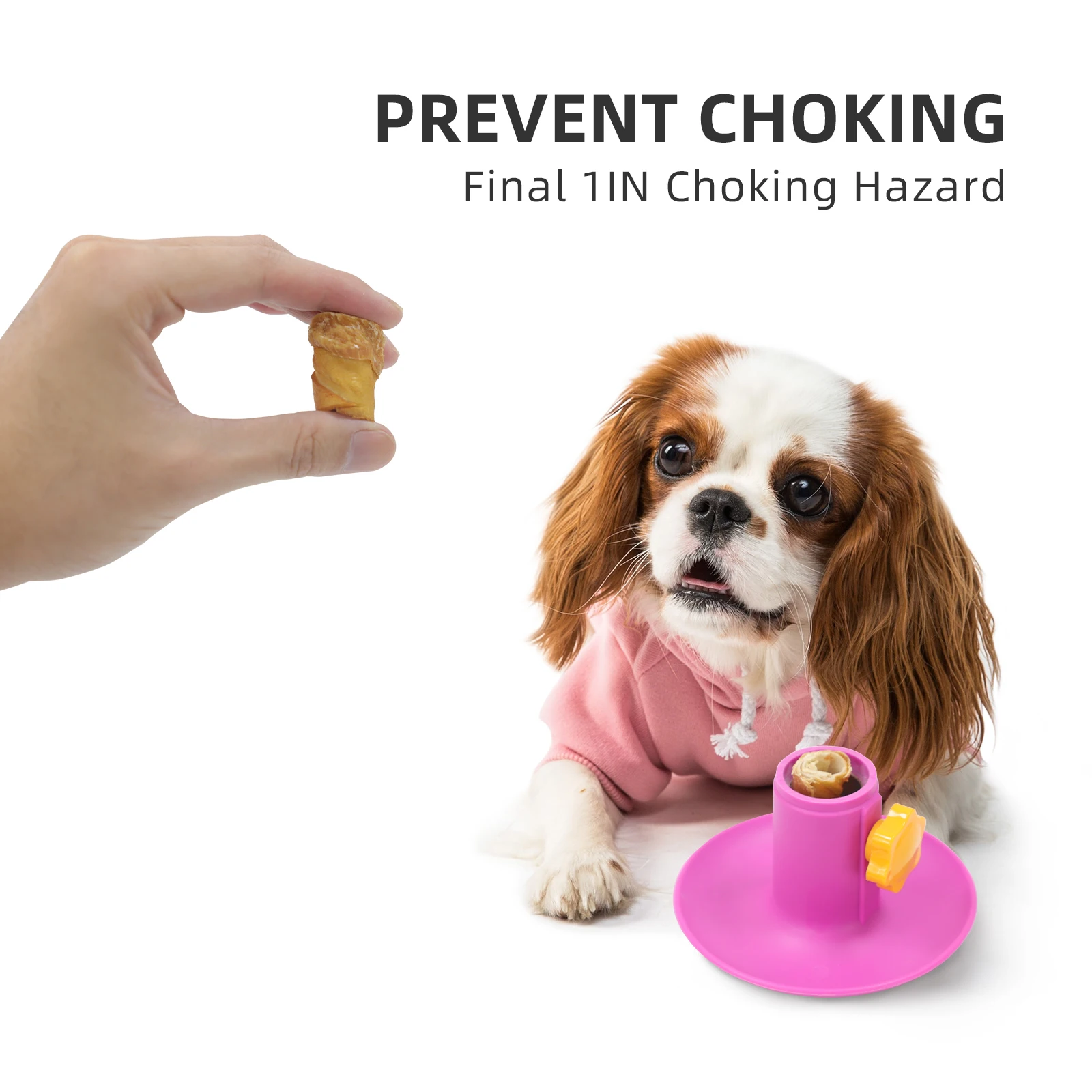 Bully Stick Bolt for Dogs Treat Holder,Help to Prevent Choking,Hold on to Last bite Purple Dog Safety Device for Noise Reduction