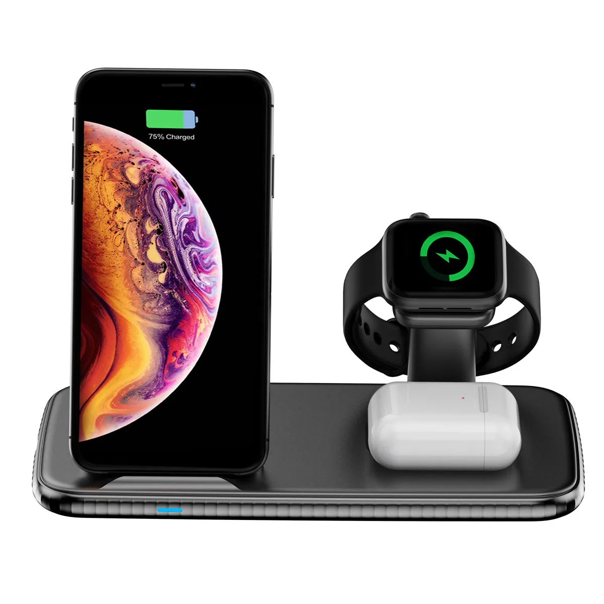Vnew Amazon hot seller 15W Qi 4 in 1 fast charging wireless charger Black or White Fast Wireless Charging