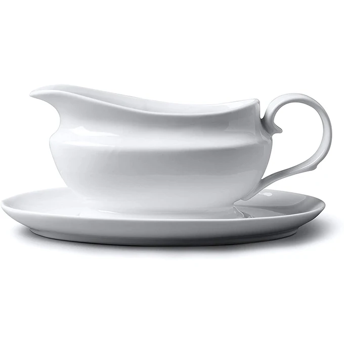 
Traditional Porcelain Gravy Boat with saucer for kitchenware  (1600201265917)
