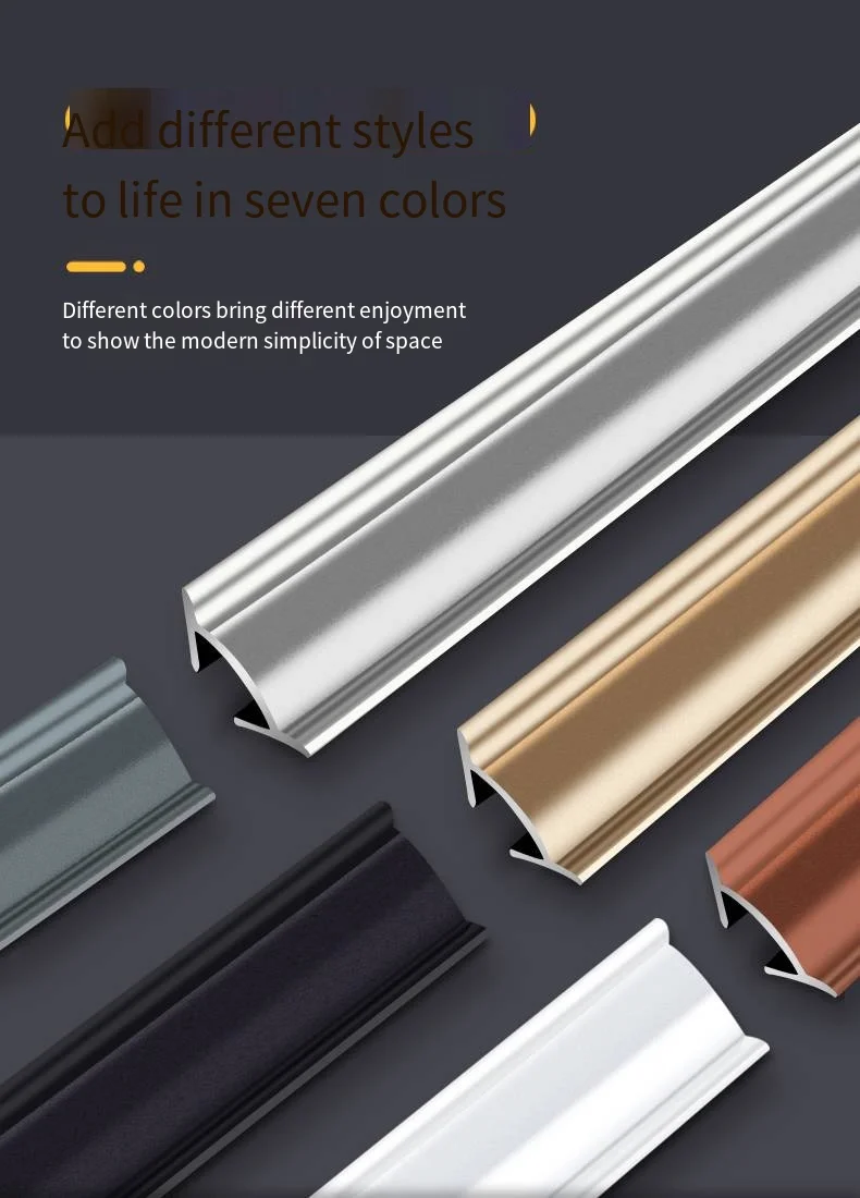 Triangular Aluminum Alloy Yin Angle Decoration Closing Strip Interior Tile Accessories for Home and Office Decor