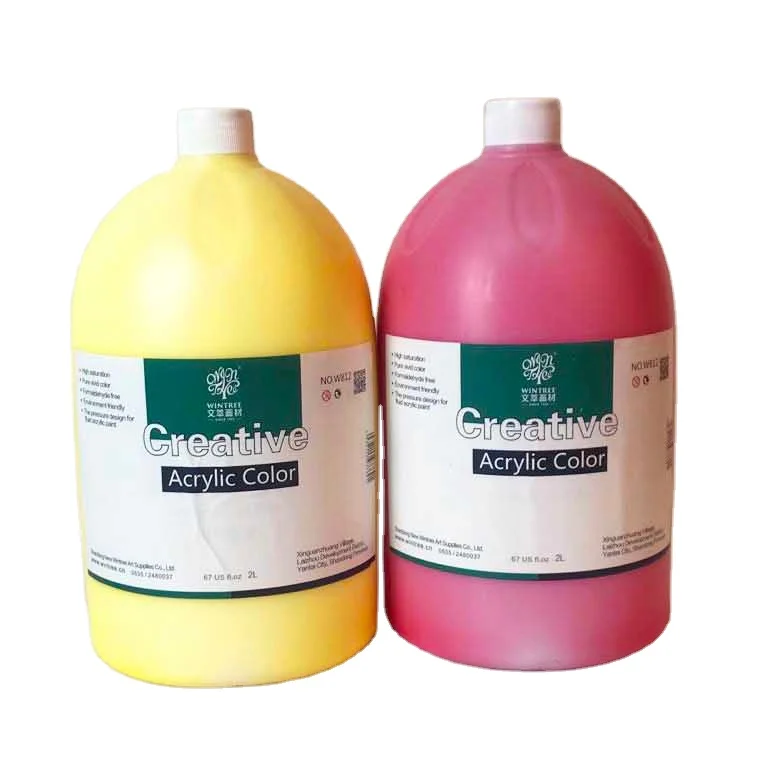  Wintree творческая акриловая краска 2L Оптовая Продажа Дешевая Нетоксичная горячая Распродажа amazon